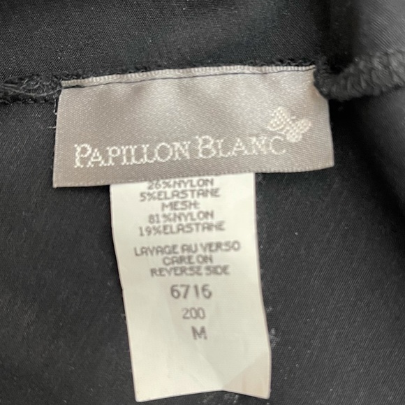 Papillon Blanc Black Long Sleeve Corset Sheer Top Medium - Picture 5 of 7